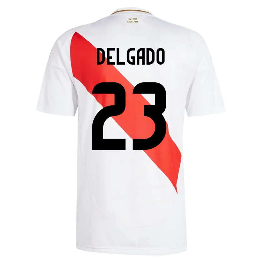 Danxen Kobiety Peru Valentino Delgado #23 Biały Domowa Koszulka 24-26 Koszulki Klubowe