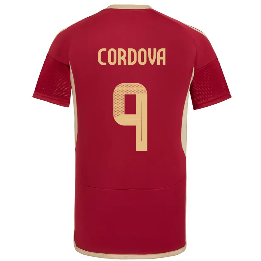Danxen Kobiety Wenezuela Sergio Córdova #9 Burgundia Domowa Koszulka 24-26 Koszulki Klubowe