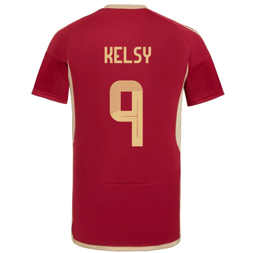 Danxen Kobiety Wenezuela Kevin Kelsy #9 Burgundia Domowa Koszulka 24-26 Koszulki Klubowe