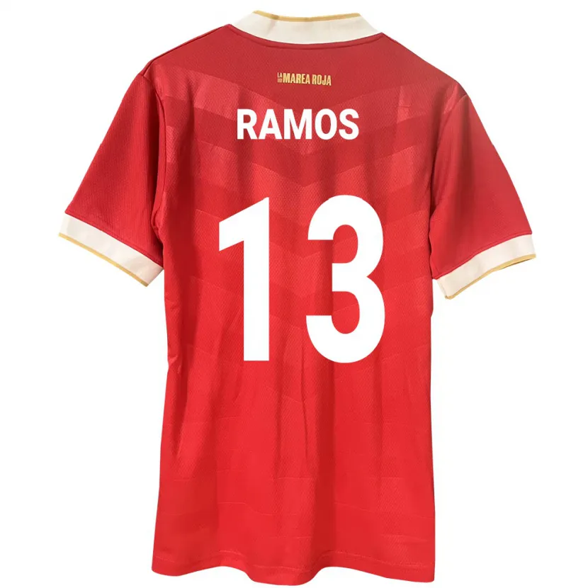 Danxen Kobiety Panama Jiovany Ramos #13 Czerwony Domowa Koszulka 24-26 Koszulki Klubowe
