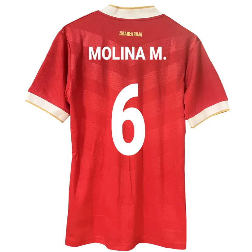 Danxen Kobiety Panama Mariana Molina #6 Czerwony Domowa Koszulka 24-26 Koszulki Klubowe
