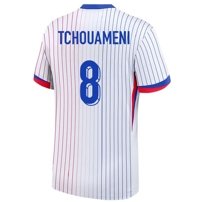 Danxen Kobiety Francja Aurelien Tchouameni #8 Biały Wyjazdowa Koszulka 24-26 Koszulki Klubowe