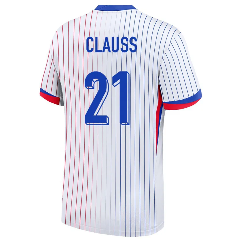 Danxen Kobiety Francja Jonathan Clauss #21 Biały Wyjazdowa Koszulka 24-26 Koszulki Klubowe