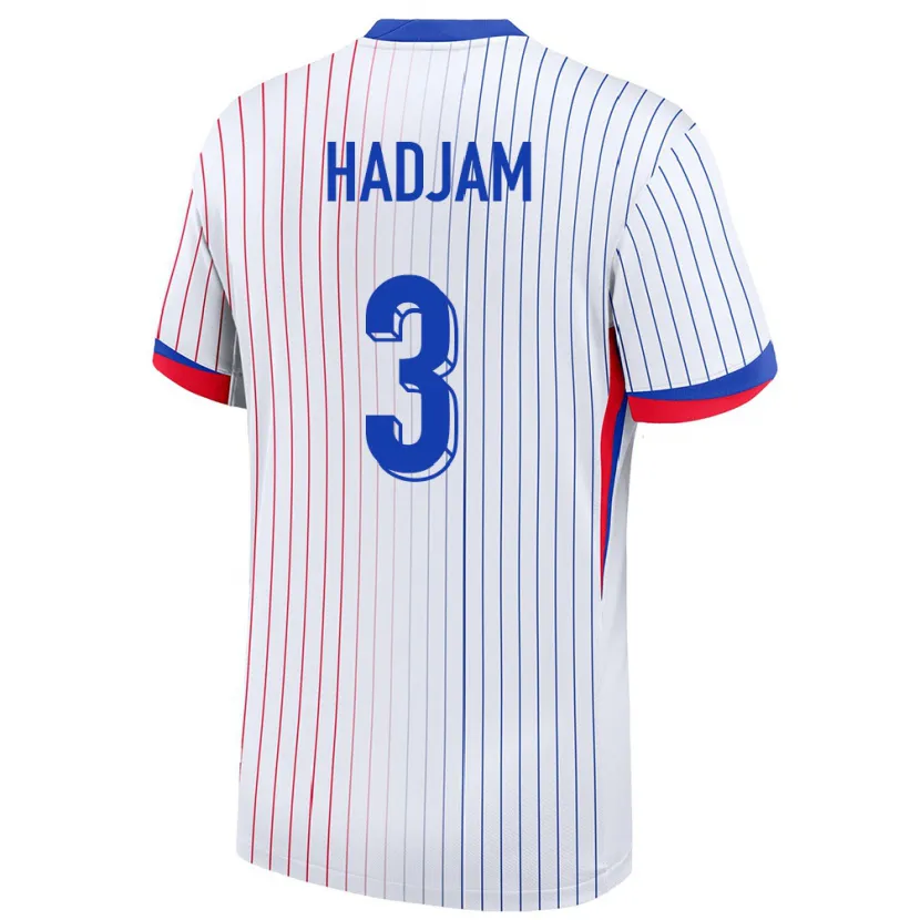 Danxen Kobiety Francja Jaouen Hadjam #3 Biały Wyjazdowa Koszulka 24-26 Koszulki Klubowe