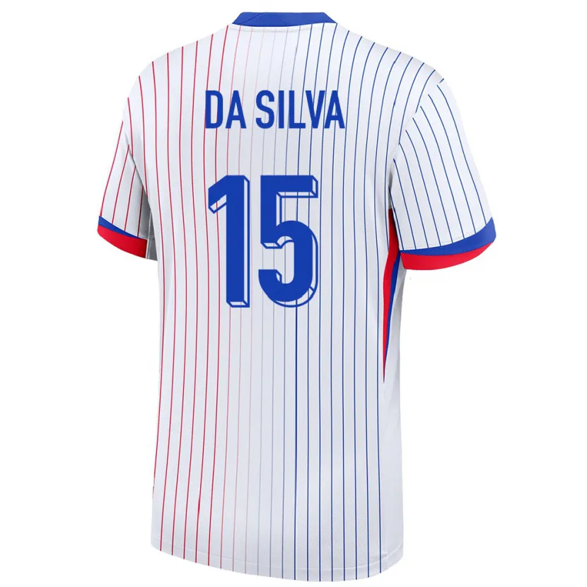 Danxen Kobiety Francja Florent Da Silva #15 Biały Wyjazdowa Koszulka 24-26 Koszulki Klubowe