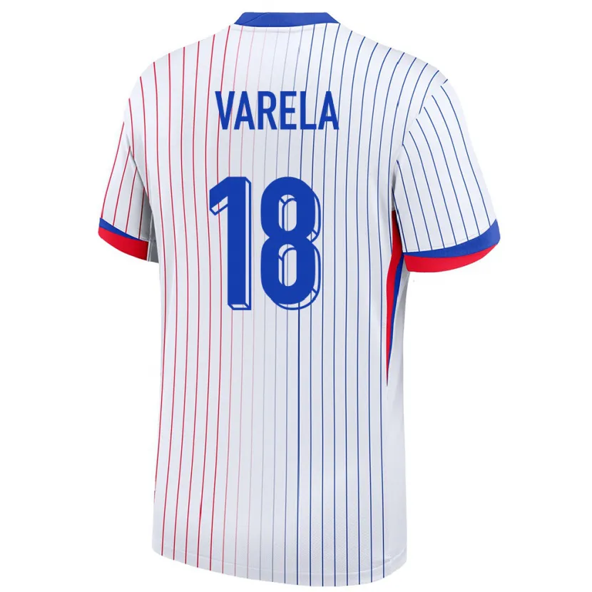 Danxen Kobiety Francja Jordan Varela #18 Biały Wyjazdowa Koszulka 24-26 Koszulki Klubowe