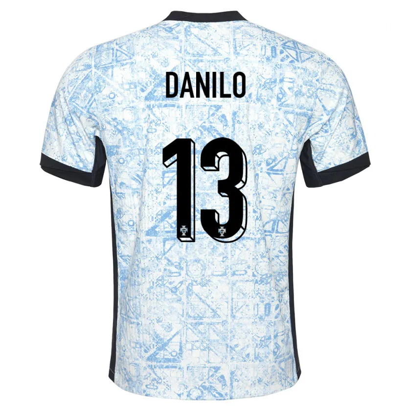 Danxen Kobiety Portugalia Danilo Pereira #13 Kremowy Niebieski Wyjazdowa Koszulka 24-26 Koszulki Klubowe