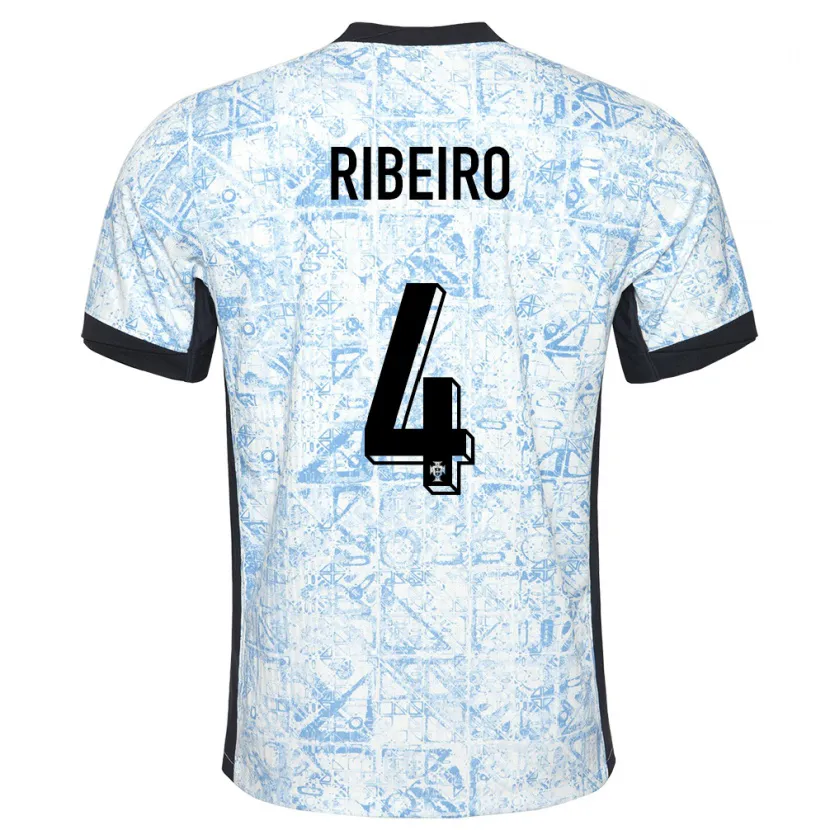 Danxen Kobiety Portugalia Ricardo Ribeiro #4 Kremowy Niebieski Wyjazdowa Koszulka 24-26 Koszulki Klubowe
