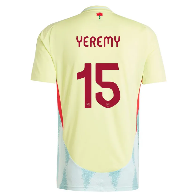 Danxen Kobiety Hiszpania Yeremy Pino #15 Żółty Wyjazdowa Koszulka 24-26 Koszulki Klubowe