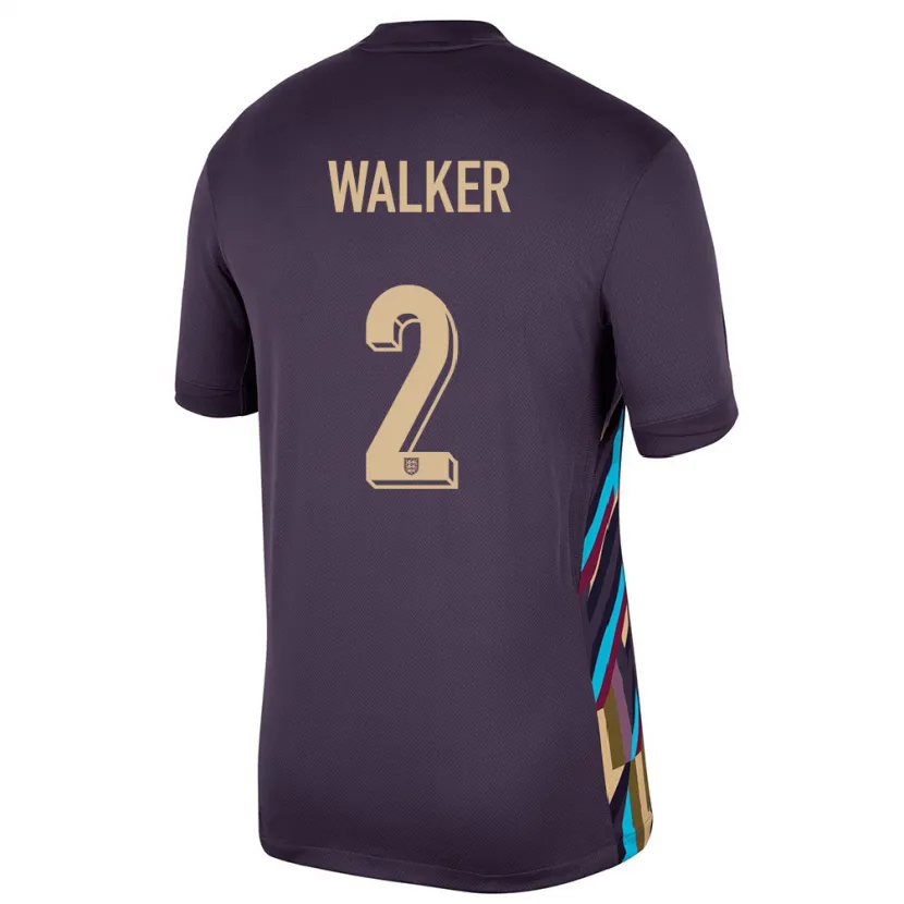 Danxen Kobiety Anglia Kyle Walker #2 Ciemna Rodzynka Wyjazdowa Koszulka 24-26 Koszulki Klubowe