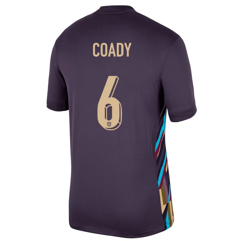 Danxen Kobiety Anglia Conor Coady #6 Ciemna Rodzynka Wyjazdowa Koszulka 24-26 Koszulki Klubowe