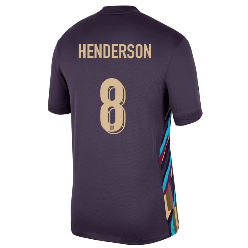 Danxen Kobiety Anglia Jordan Henderson #8 Ciemna Rodzynka Wyjazdowa Koszulka 24-26 Koszulki Klubowe