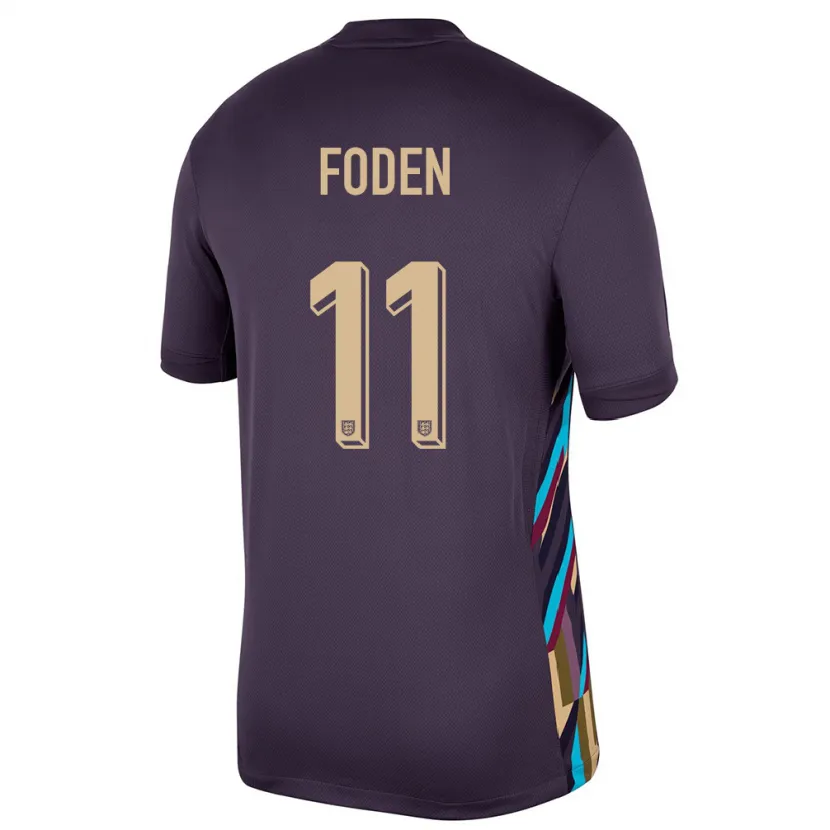 Danxen Kobiety Anglia Phil Foden #11 Ciemna Rodzynka Wyjazdowa Koszulka 24-26 Koszulki Klubowe