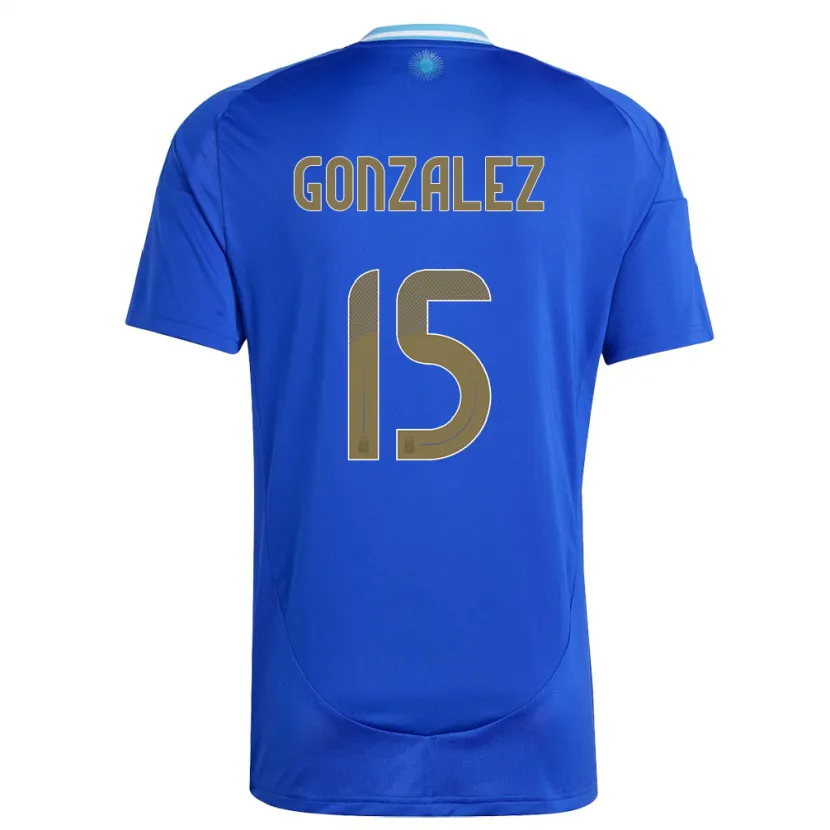 Danxen Kobiety Argentyna Nicolas Gonzalez #15 Niebieski Wyjazdowa Koszulka 24-26 Koszulki Klubowe