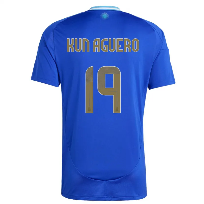 Danxen Kobiety Argentyna Sergio Aguero #19 Niebieski Wyjazdowa Koszulka 24-26 Koszulki Klubowe