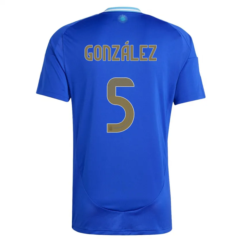 Danxen Kobiety Argentyna Maximiliano Gonzalez #5 Niebieski Wyjazdowa Koszulka 24-26 Koszulki Klubowe