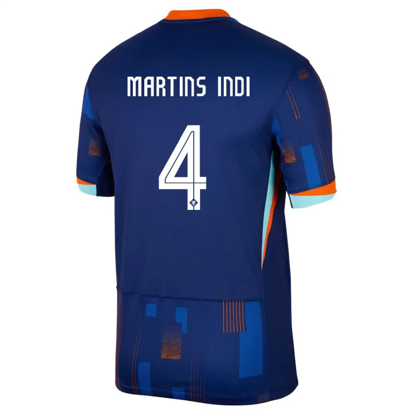 Danxen Kobiety Holandia Bruno Martins Indi #4 Niebieski Wyjazdowa Koszulka 24-26 Koszulki Klubowe