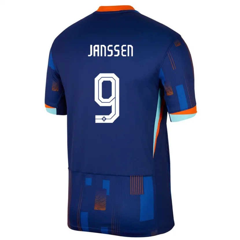 Danxen Kobiety Holandia Vincent Janssen #9 Niebieski Wyjazdowa Koszulka 24-26 Koszulki Klubowe