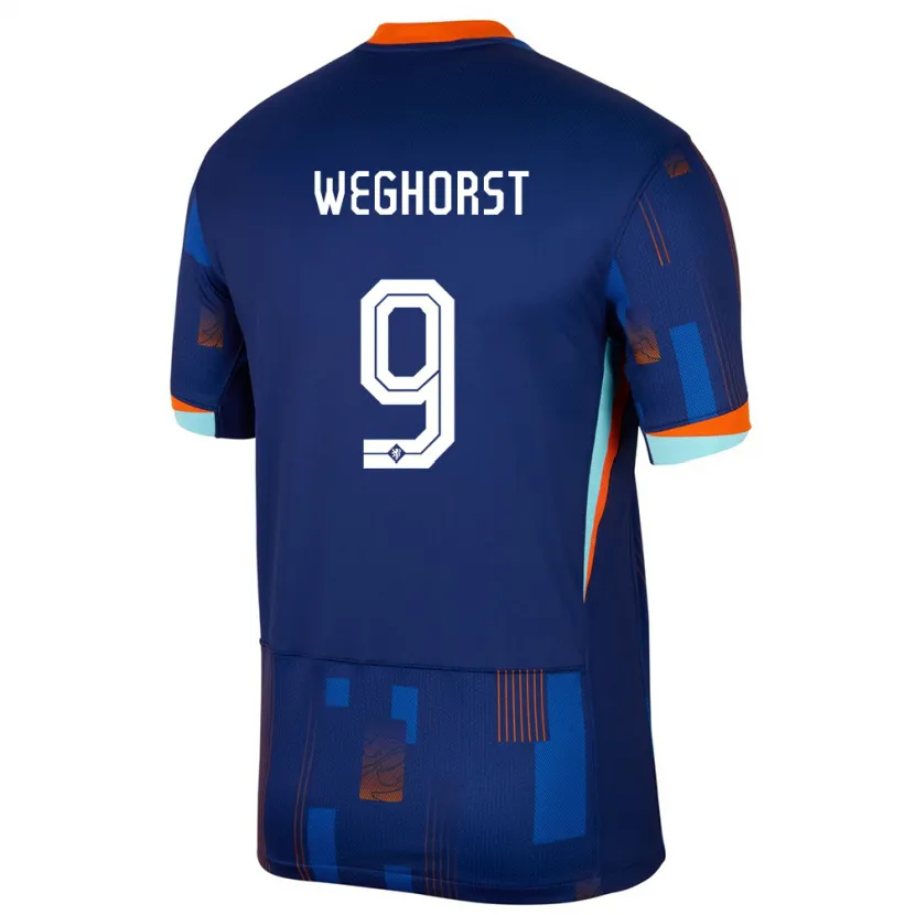 Danxen Kobiety Holandia Wout Weghorst #9 Niebieski Wyjazdowa Koszulka 24-26 Koszulki Klubowe