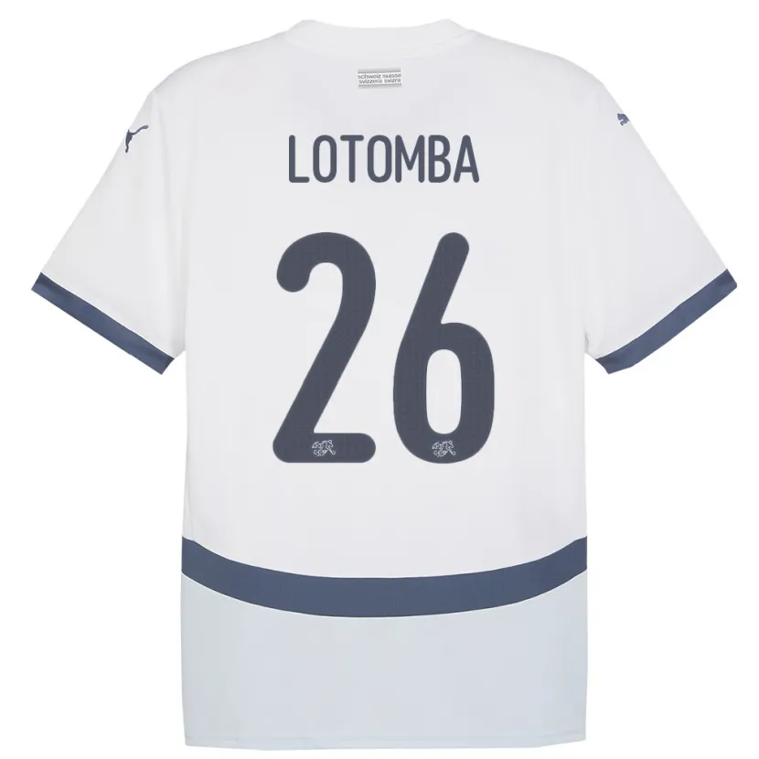 Danxen Kobiety Szwajcaria Jordan Lotomba #26 Biały Wyjazdowa Koszulka 24-26 Koszulki Klubowe