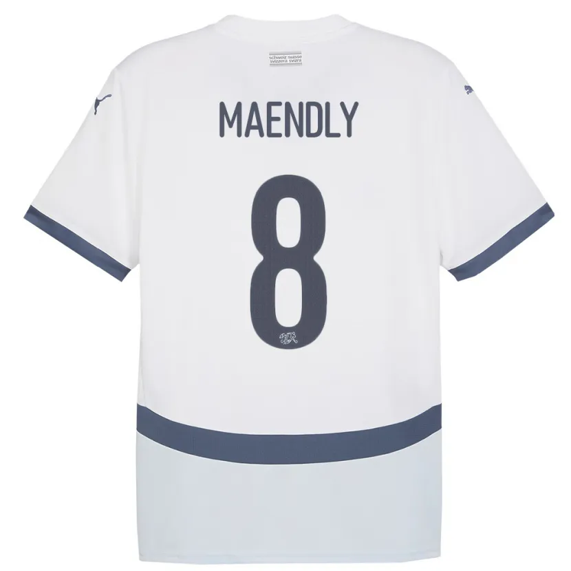 Danxen Kobiety Szwajcaria Sandy Maendly #8 Biały Wyjazdowa Koszulka 24-26 Koszulki Klubowe