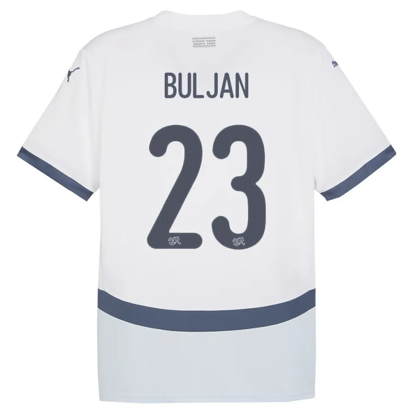 Danxen Kobiety Szwajcaria Leo Buljan #23 Biały Wyjazdowa Koszulka 24-26 Koszulki Klubowe