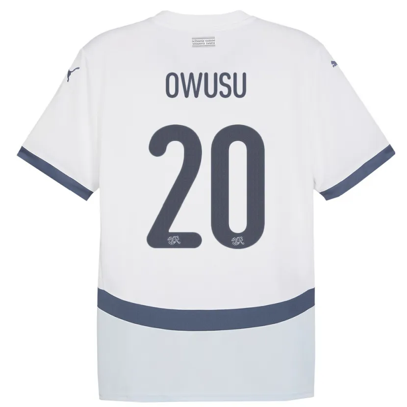 Danxen Kobiety Szwajcaria Tyron Owusu #20 Biały Wyjazdowa Koszulka 24-26 Koszulki Klubowe
