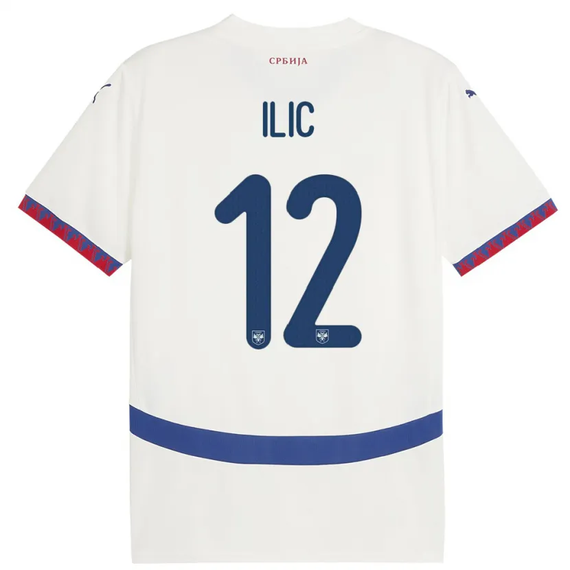 Danxen Kobiety Serbia Marko Ilic #12 Biały Wyjazdowa Koszulka 24-26 Koszulki Klubowe