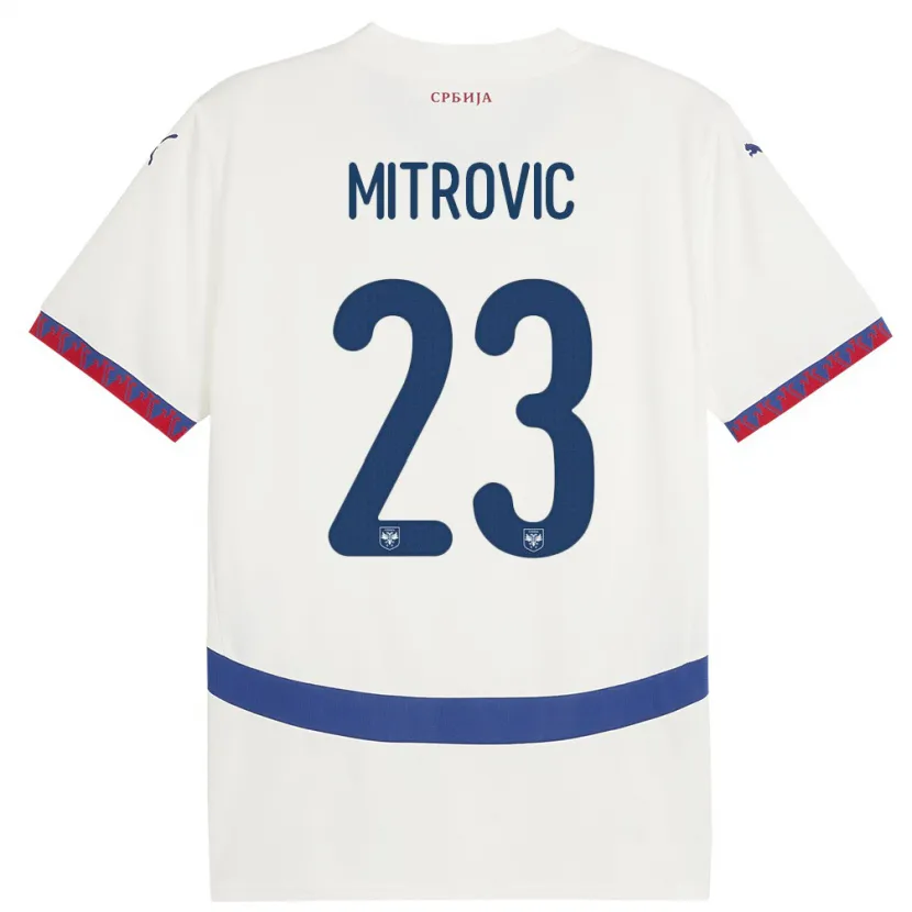 Danxen Kobiety Serbia Vuk Mitrovic #23 Biały Wyjazdowa Koszulka 24-26 Koszulki Klubowe
