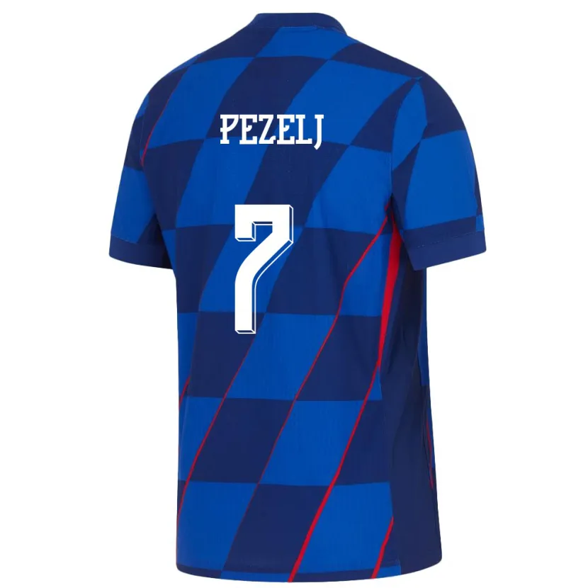 Danxen Kobiety Chorwacja Petra Pezelj #7 Niebieski Wyjazdowa Koszulka 24-26 Koszulki Klubowe