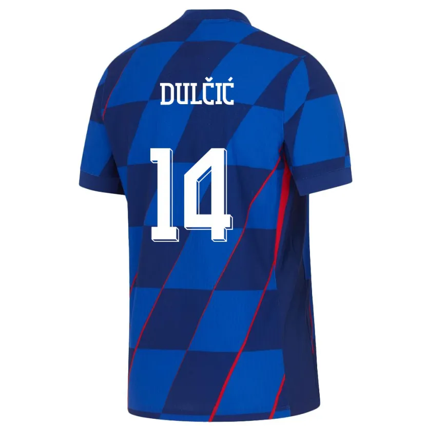 Danxen Kobiety Chorwacja Antonia Dulcic #14 Niebieski Wyjazdowa Koszulka 24-26 Koszulki Klubowe