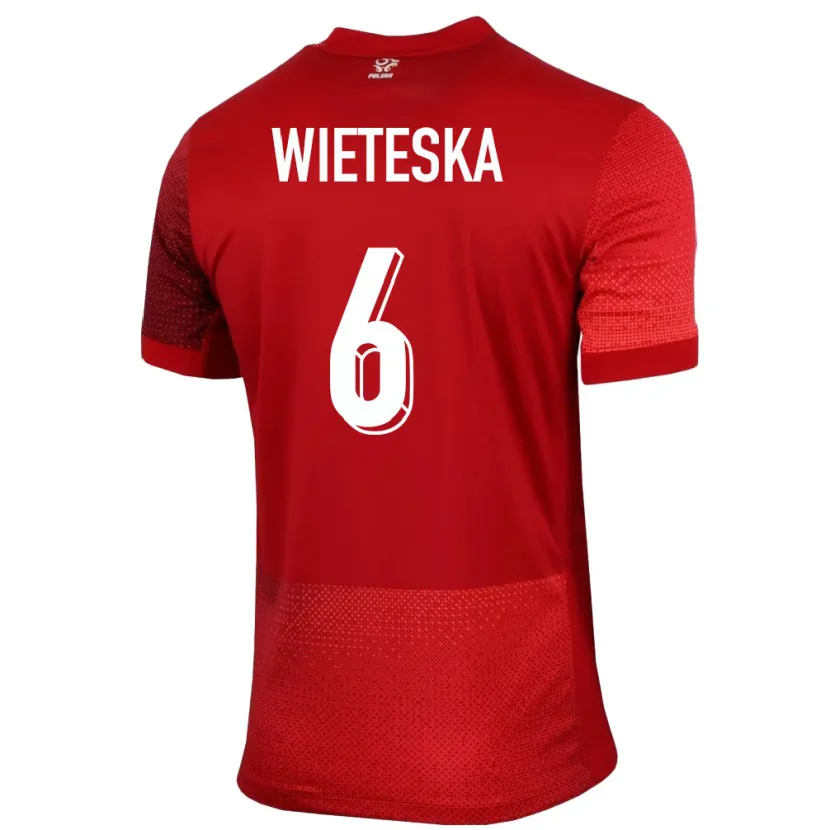 Danxen Kobiety Polska Mateusz Wieteska #6 Czerwony Wyjazdowa Koszulka 24-26 Koszulki Klubowe