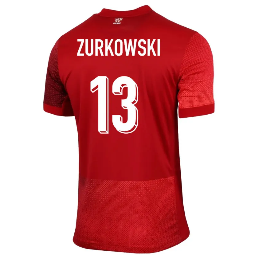 Danxen Kobiety Polska Szymon Zurkowski #13 Czerwony Wyjazdowa Koszulka 24-26 Koszulki Klubowe