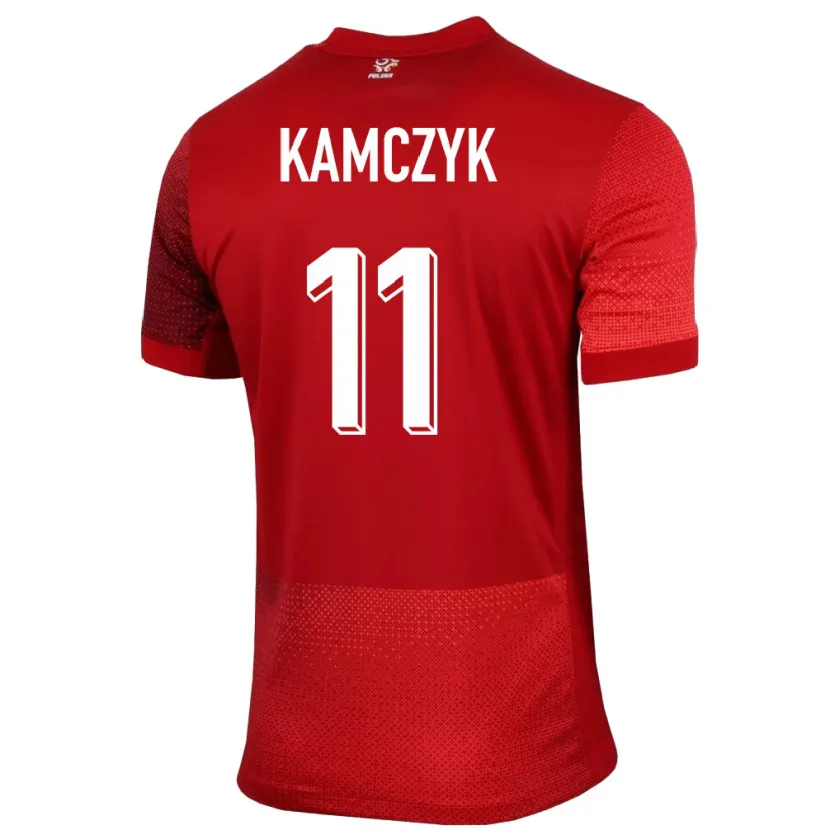 Danxen Kobiety Polska Ewelina Kamczyk #11 Czerwony Wyjazdowa Koszulka 24-26 Koszulki Klubowe