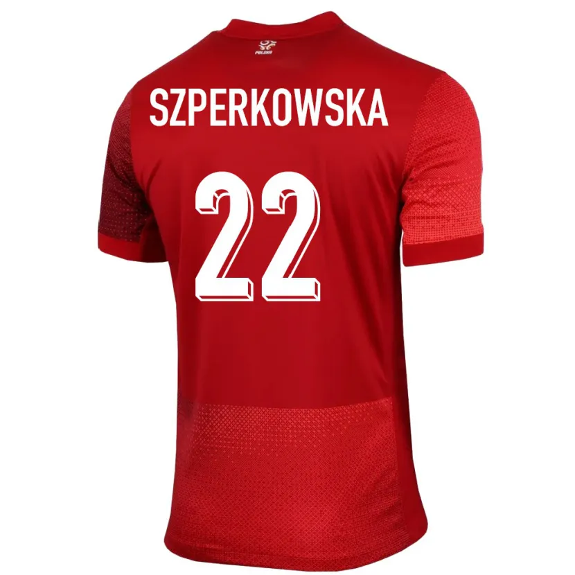 Danxen Kobiety Polska Oliwia Szperkowska #22 Czerwony Wyjazdowa Koszulka 24-26 Koszulki Klubowe