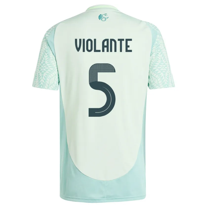 Danxen Kobiety Meksyk Isaias Violante #5 Lniana Zieleń Wyjazdowa Koszulka 24-26 Koszulki Klubowe