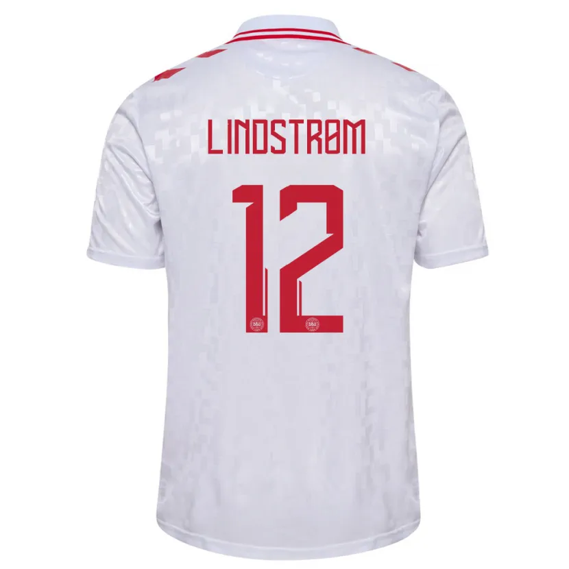 Danxen Kobiety Dania Jesper Lindstrøm #12 Biały Wyjazdowa Koszulka 24-26 Koszulki Klubowe