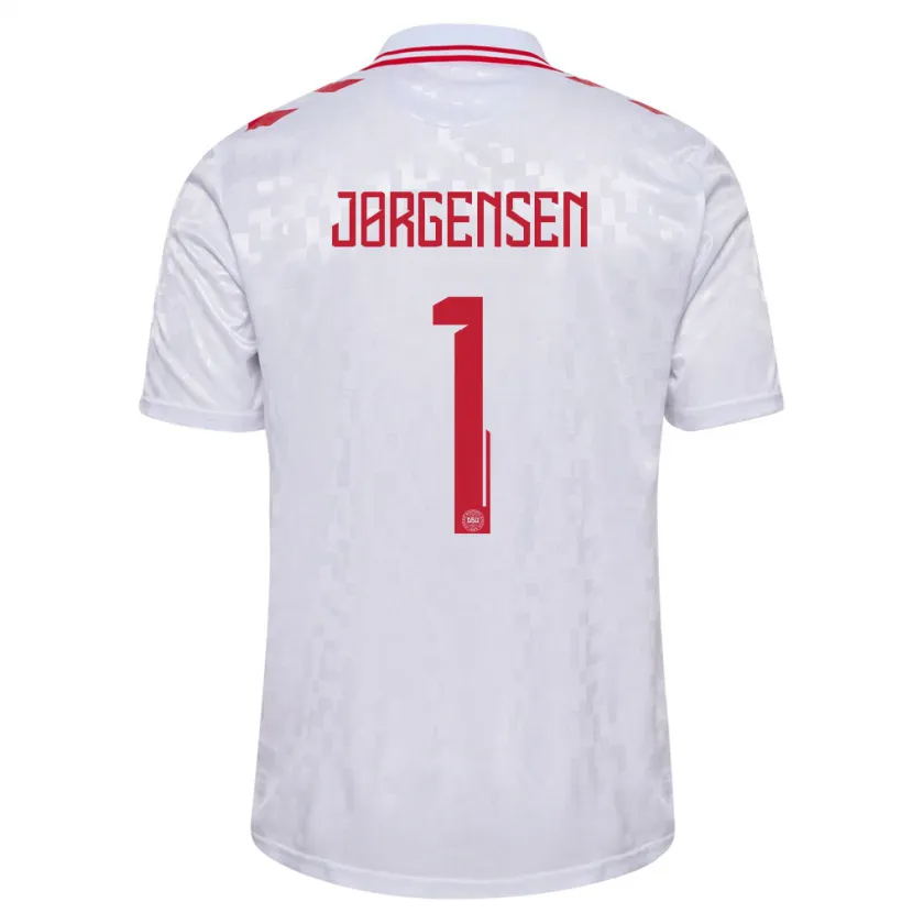 Danxen Kobiety Dania Filip Jørgensen #1 Biały Wyjazdowa Koszulka 24-26 Koszulki Klubowe