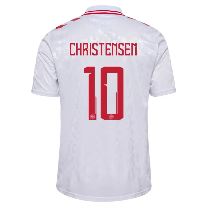 Danxen Kobiety Dania Gustav Christensen #10 Biały Wyjazdowa Koszulka 24-26 Koszulki Klubowe