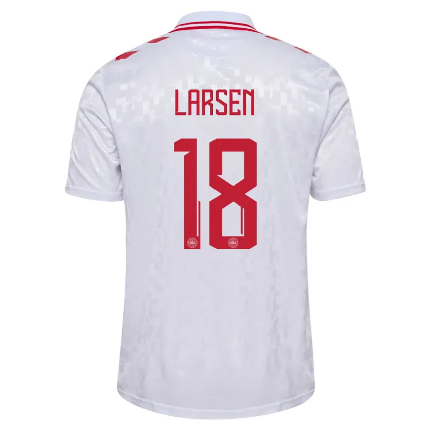 Danxen Kobiety Dania Lukas Larsen #18 Biały Wyjazdowa Koszulka 24-26 Koszulki Klubowe