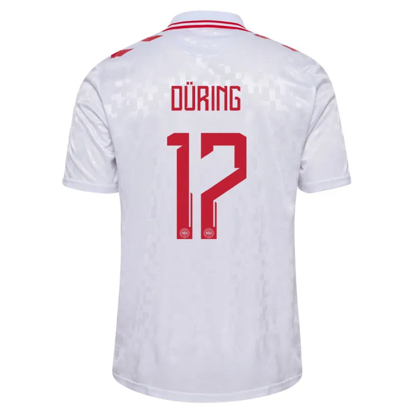 Danxen Kobiety Dania Rasmus Düring #17 Biały Wyjazdowa Koszulka 24-26 Koszulki Klubowe