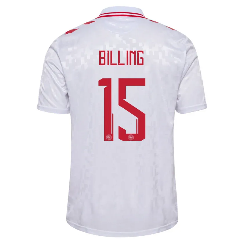 Danxen Kobiety Dania Philip Billing #15 Biały Wyjazdowa Koszulka 24-26 Koszulki Klubowe