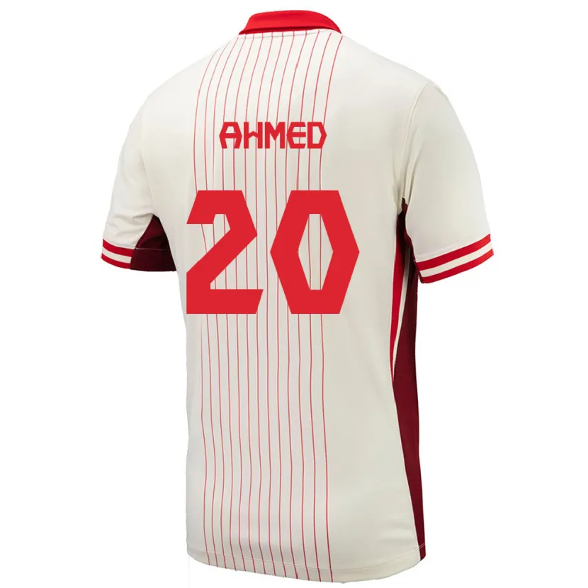 Danxen Kobiety Kanada Ali Ahmed #20 Biały Wyjazdowa Koszulka 24-26 Koszulki Klubowe