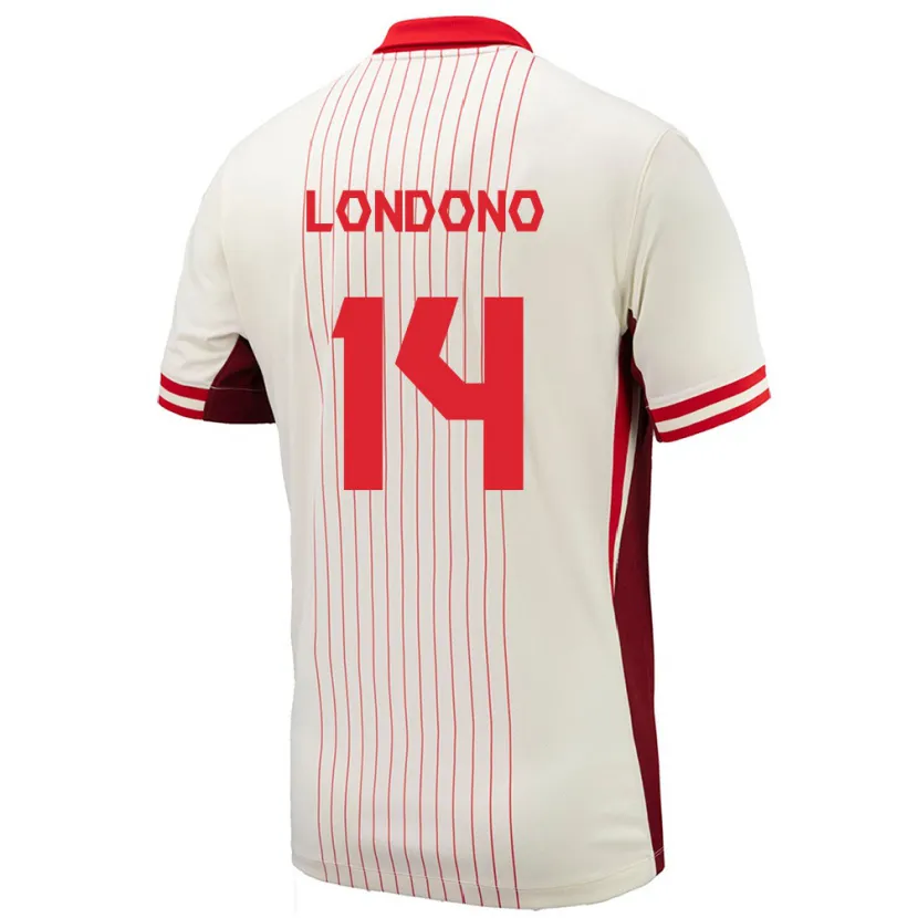 Danxen Kobiety Kanada Tyler Londono #14 Biały Wyjazdowa Koszulka 24-26 Koszulki Klubowe