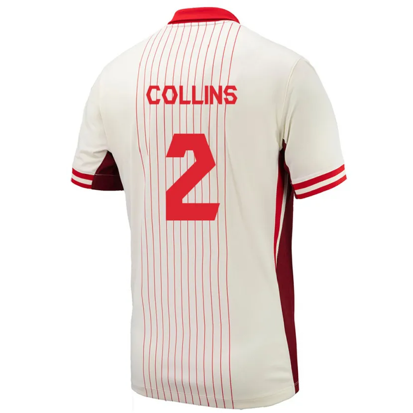 Danxen Kobiety Kanada Sydney Collins #2 Biały Wyjazdowa Koszulka 24-26 Koszulki Klubowe