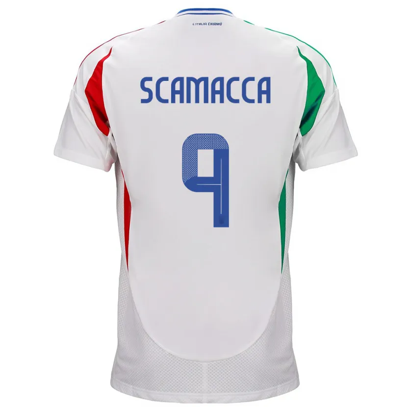 Danxen Kobiety Włochy Gianluca Scamacca #9 Biały Wyjazdowa Koszulka 24-26 Koszulki Klubowe