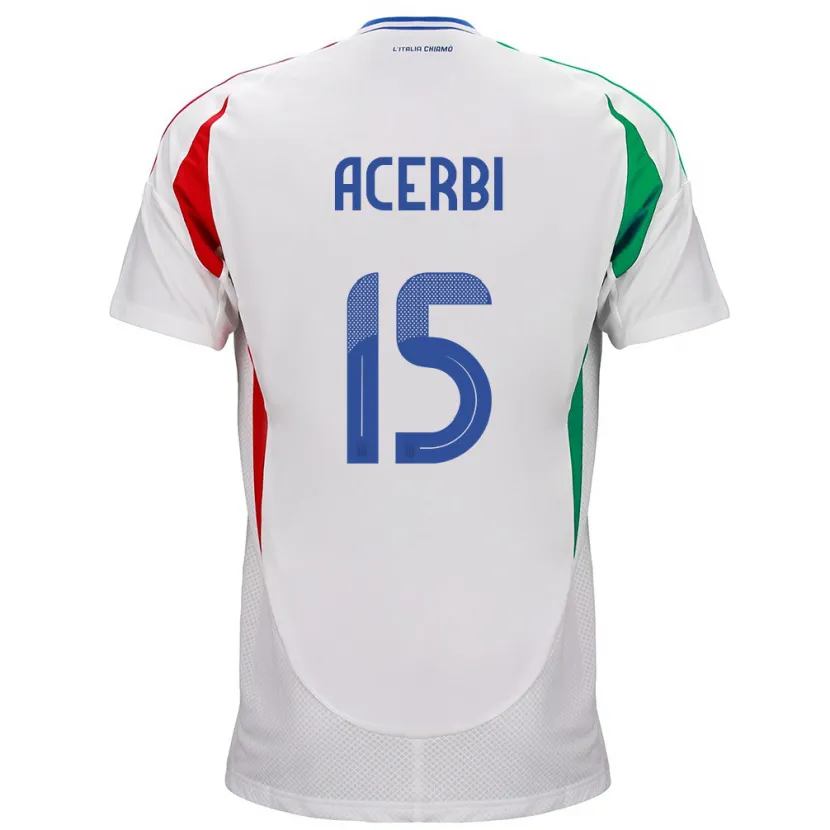 Danxen Kobiety Włochy Francesco Acerbi #15 Biały Wyjazdowa Koszulka 24-26 Koszulki Klubowe
