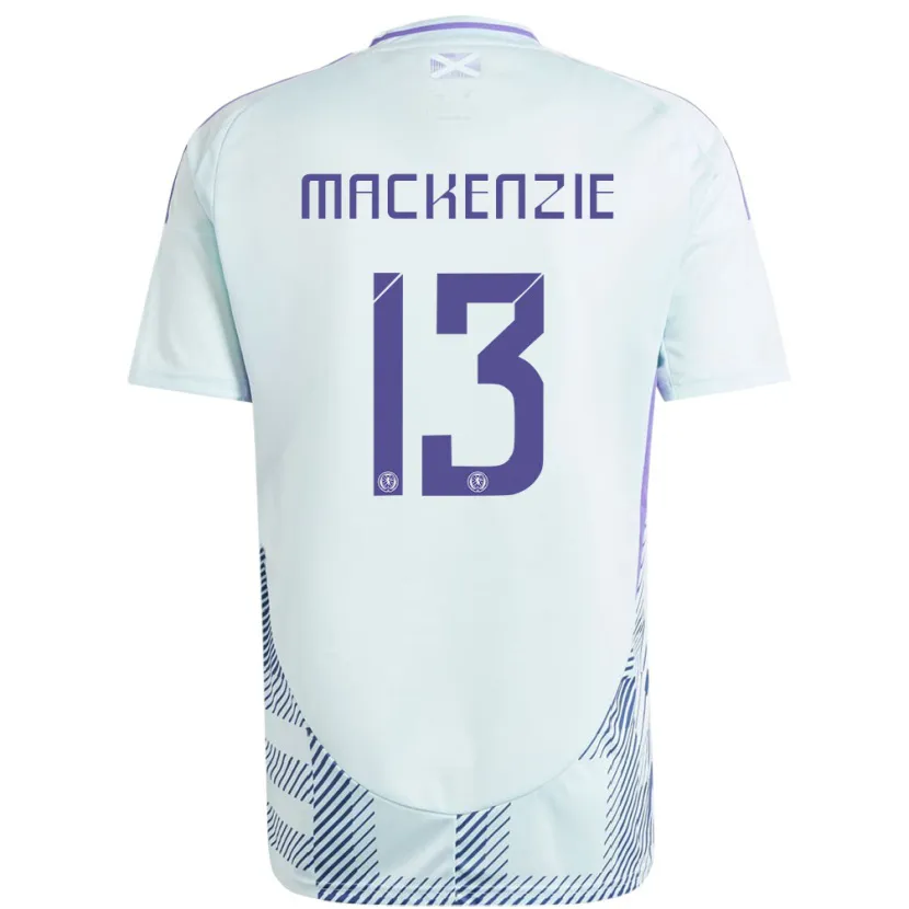Danxen Kobiety Szkocja Zander Mackenzie #13 Jasno-Miętowy Błękit Wyjazdowa Koszulka 24-26 Koszulki Klubowe