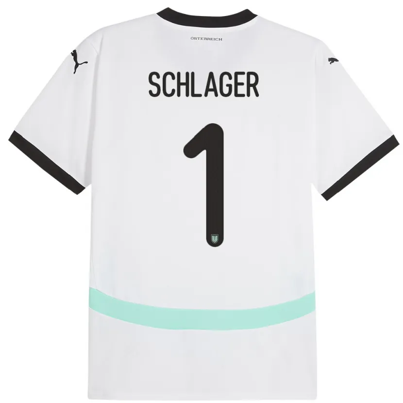 Danxen Kobiety Austria Alexander Schlager #1 Biały Wyjazdowa Koszulka 24-26 Koszulki Klubowe