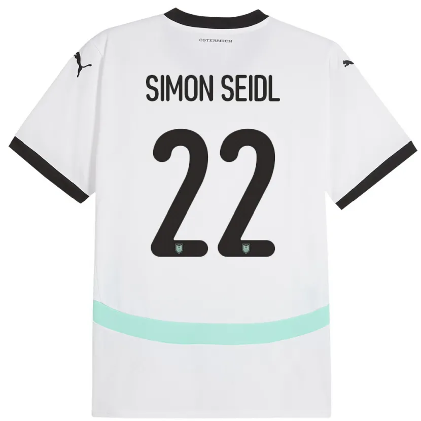 Danxen Kobiety Austria Simon Seidl #22 Biały Wyjazdowa Koszulka 24-26 Koszulki Klubowe